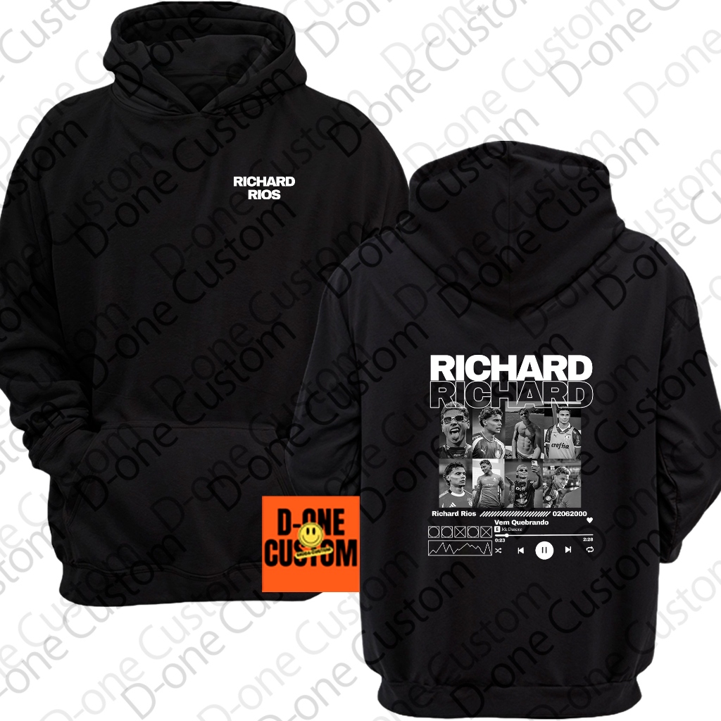 Moletom Blusa de Frio Richard Rios Dancinha Campo Vem Quebrando Jogo Futebol Estampa Exclusiva Nome