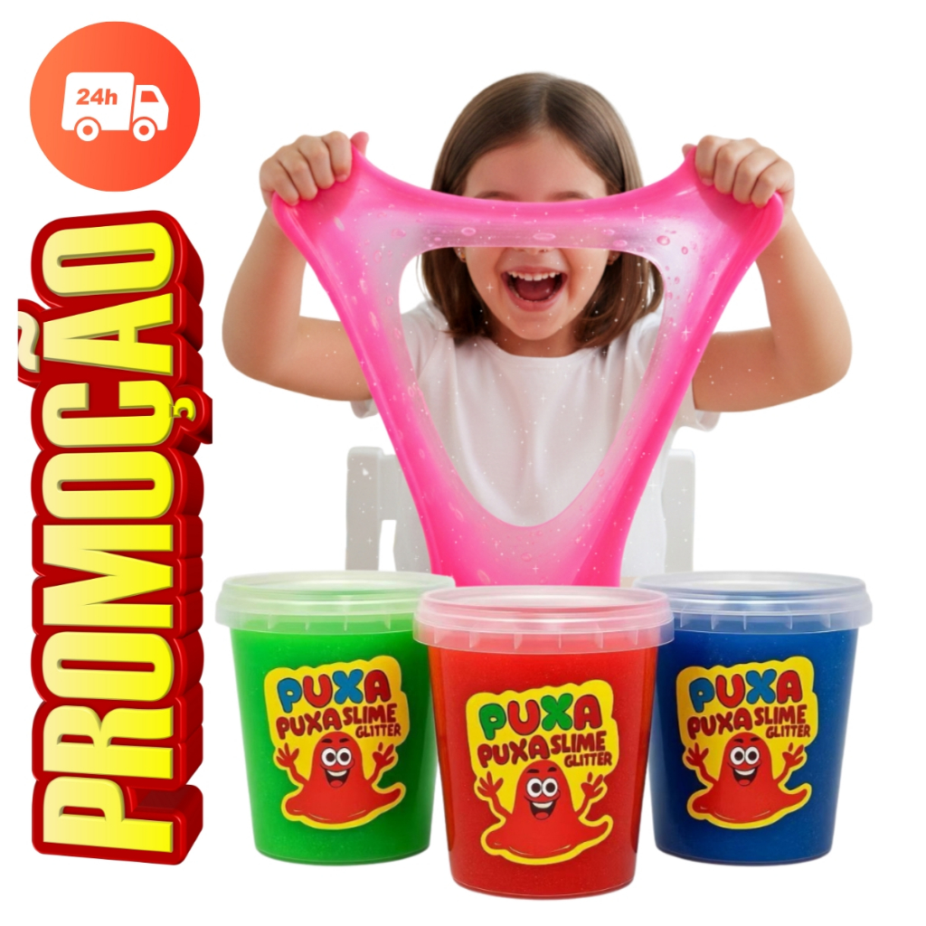 SLIME GLITTER 3 OU 6 UNIDADES POTE MAIOR - PERFEITO PARA PRESENTES, PROMOÇÃO E QUALIDADE