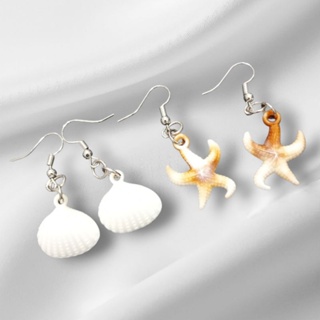 Brinco Feminino Maré Alta kit com 2 concha e estrela do mar em Oferta na Shopee