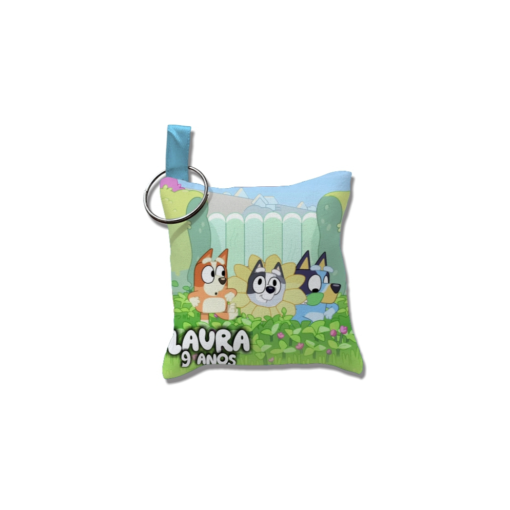 Almochaveiro Bluey - Chaveiro de almofada personalizado lembrancinha de festa de aniversario