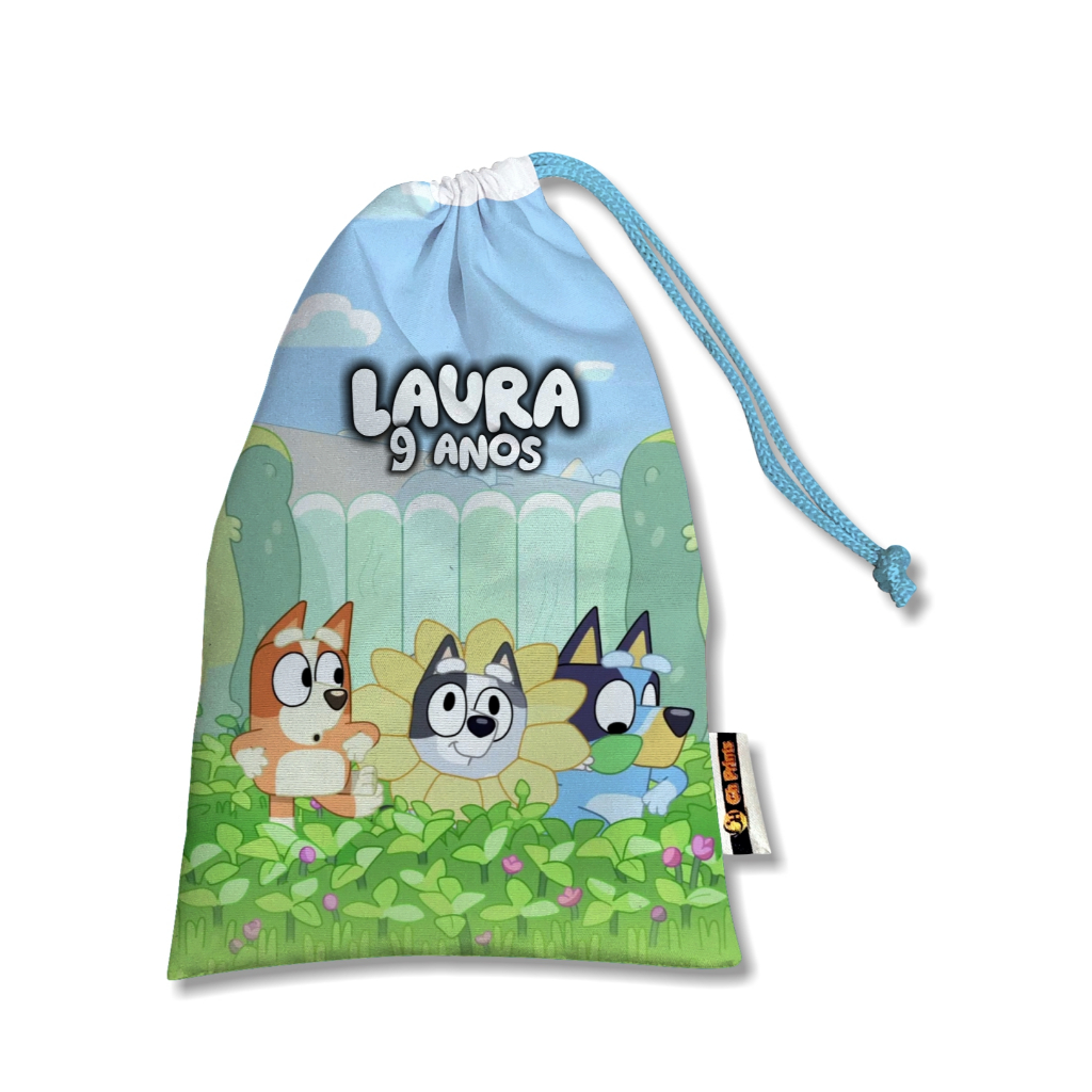 Saquinho Surpresa Personalizado Bluey - Tamanhos Pequeno 14x20 ou Grande 20x30 festa de aniversario