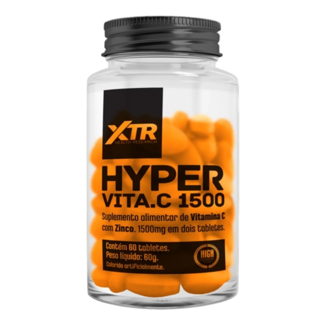 XTR Hyper Vita.C 1500 60 Cápsulas Vitamina C Alta Potência – Imunidade e Antioxidante Suplemento BR