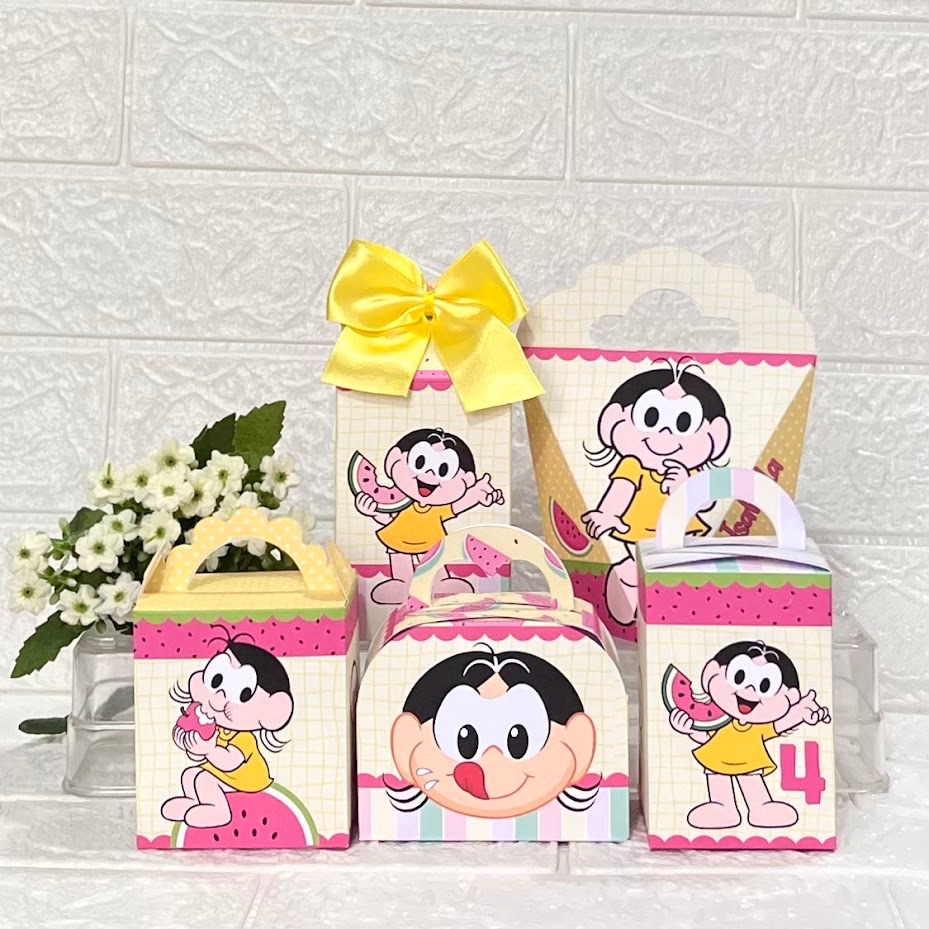 PEGUE E MONTE - Kit Personalizado magali Rosa, Caixinhas magali, Lembrancinha Aniversário Infantil