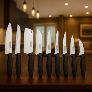 Jogo De Facas 9 Peças Plenus Sortidos Laminas de Aço Inox em Oferta na Shopee