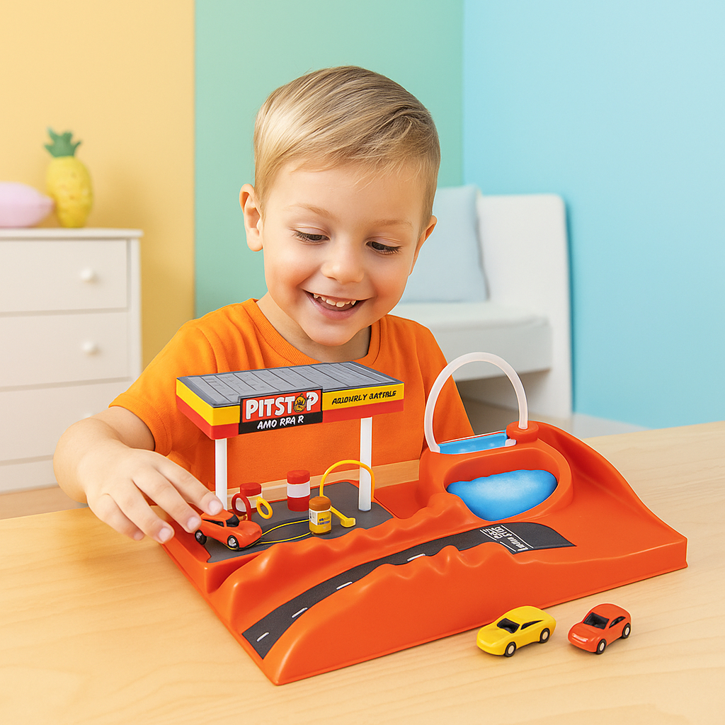Pista Pit Stop Lava Rápido Com 2 Carrinhos - HotWheels Carrinho Posto de Gasolina