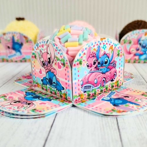 Forminha de Doces STITCH E ANGEL Lembrancinhas de Festa Aniversário Infantil