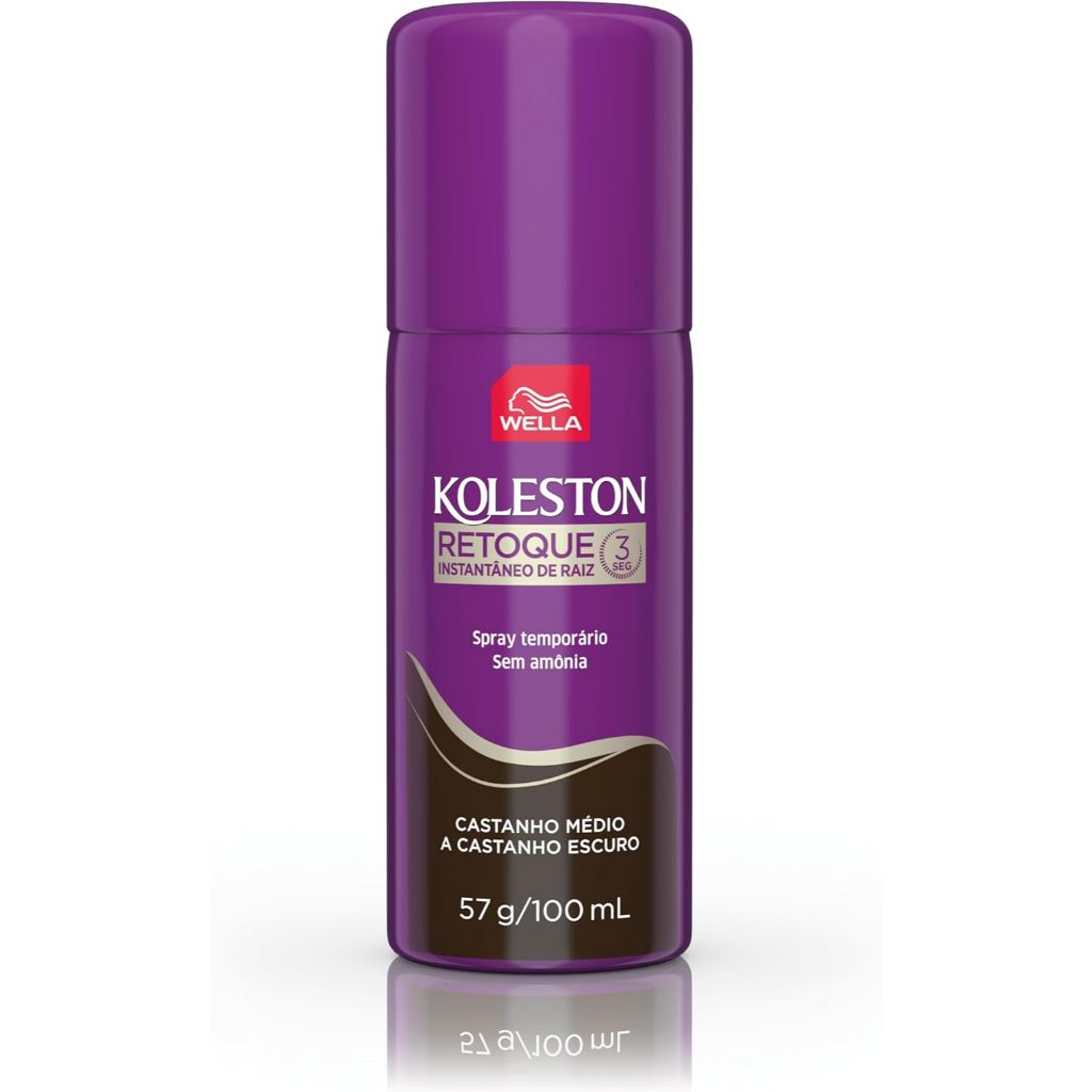 Spray Temporário Koleston Retoque Instantâneo De Raiz Castanho Médio A Castanho Escuro Com 100ml em Oferta na Shopee