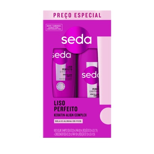 Kit Seda Liso Perfeito Shampoo 300ml + Condicionador 190ml em Oferta na Shopee