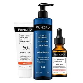 Principia Kit Trio Anti Oleosidade c/ Gel de Limpeza Gl-02 + Sérum Niacinamida + Protetor…