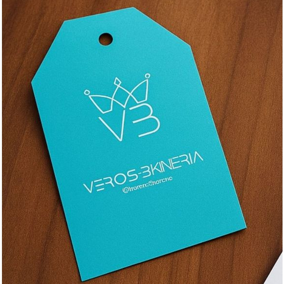 Kit 100 Tags Personalizadas para Roupa | Frente Colorida + Verso P&B em Oferta na Shopee