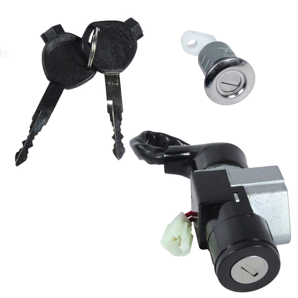 Kit conjunto travas chave ignição Biz125 2006 a 2008 contato trava ignição do banco 2 peças