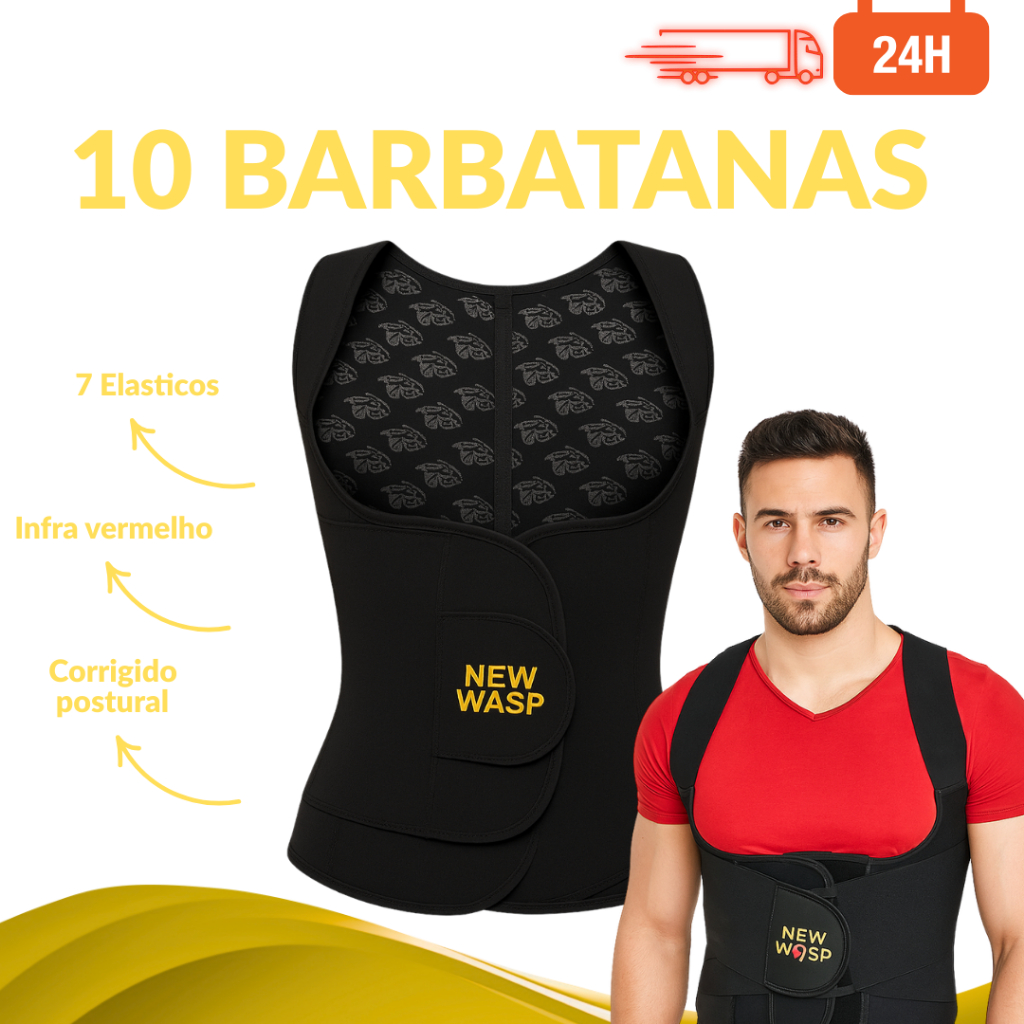 colete modeladora abdminal com infra vermelho longo e deixa sua coluna reta e com 7 elasticos e 10 talas