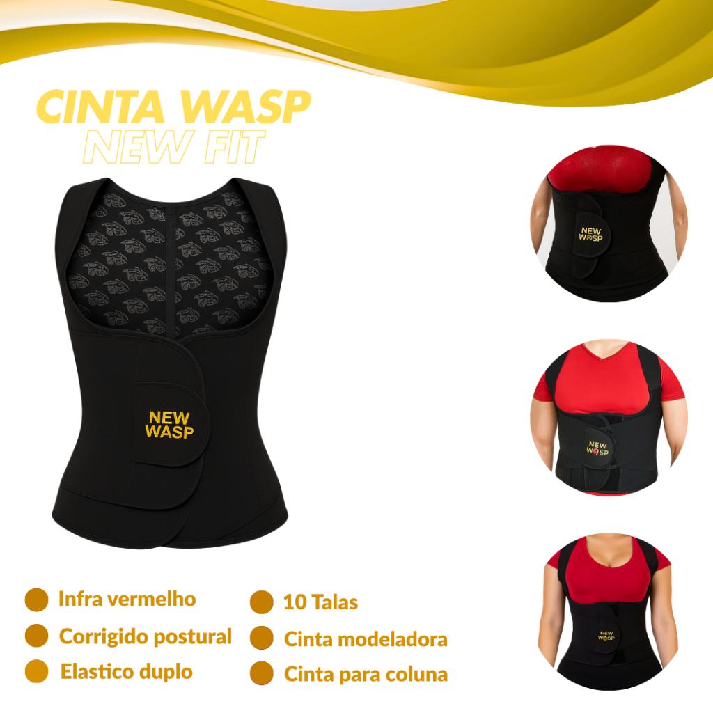 Colete modelador abdominal com 10 talas infra vermelho imã feriti com 7 elasticos e deixa sua coluna reta