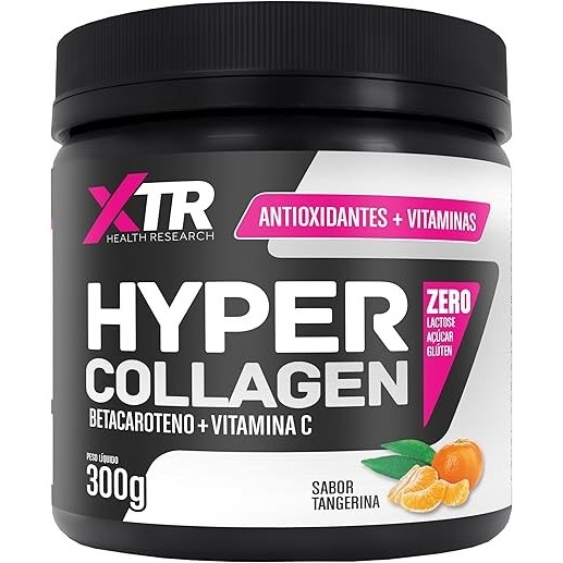 XTR Hyper Collagen 300g Colágeno Hidrolisado com Vitaminas – Sabor Tangerina – Pele, Unhas e Articulações – BR