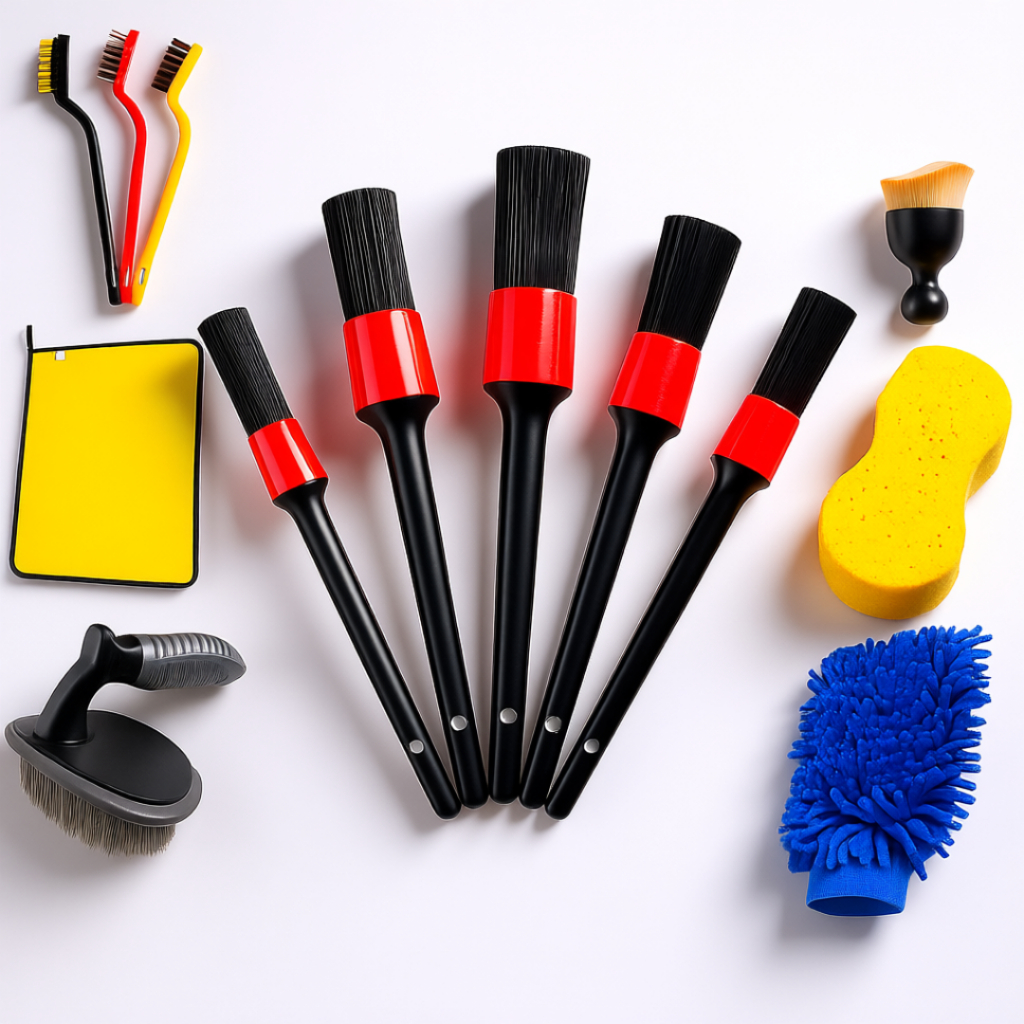 Kit 05 Pincel Automotivo Detalhamento Luva Flanela 30x40 cm Microfibra Limpeza Lavagem de Carro em Oferta na Shopee