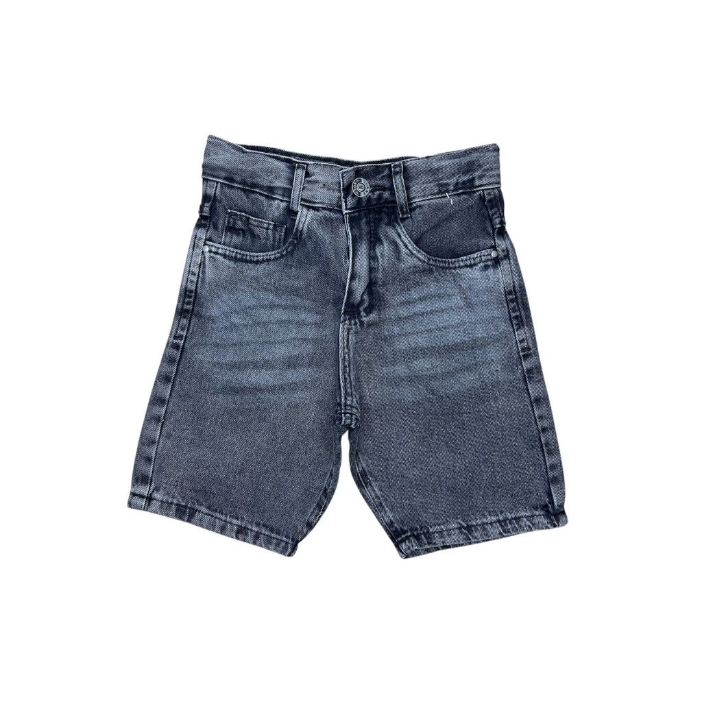 Short de Menino Jeans Cinza Grafite Moda Masculina Infantil Juvenil Lançamento Verão 10 ao 16