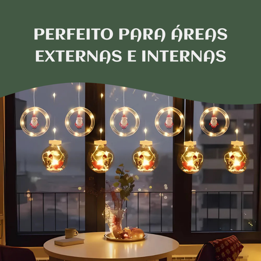 Pisca Cascata Varal 130Led 3,0m Circuito Bivolt Figura A Prova De Água Decoração Natal LuvinCo — imagem 2 de 2