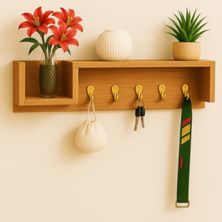 Porta Chaves Decorativo em MDF com Prateleira Multiuso Com Suporte de Celular em Oferta na Shopee