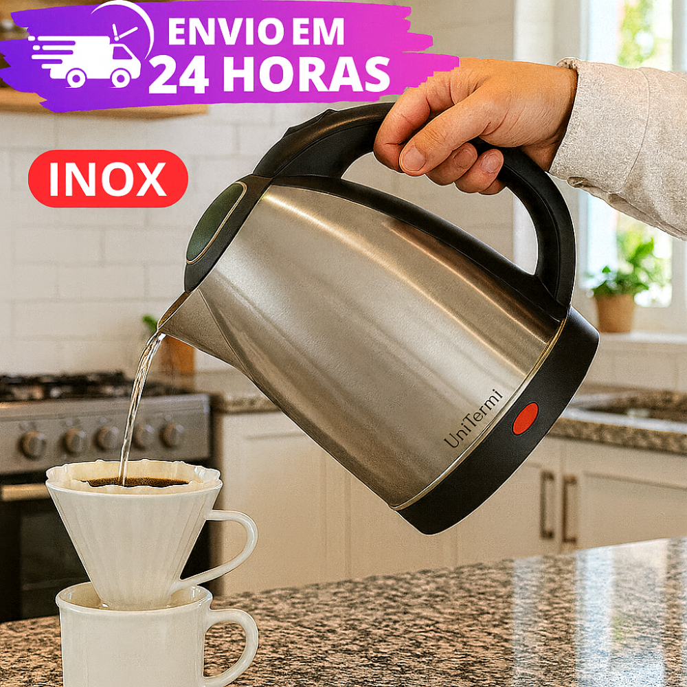 Chaleira Elétrica Térmica Bule Com Tampa Aço Inox 1,8L REFORÇADO em Oferta na Shopee