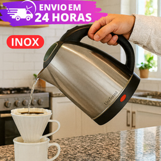 Chaleira Elétrica Térmica Bule Com Tampa Aço Inox 1,8L REFORÇADO em Oferta na Shopee