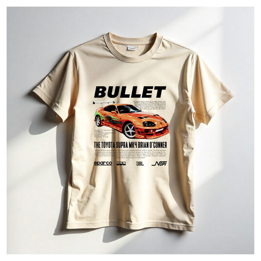 Camiseta Camisa Oversized Streetwear Toyota Supra Brian O’Conner  Velozes e Furiosos 100% Algodão