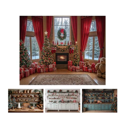 Fundo Fotográfico Tecido Sublimado 3D Natal 3,00x2,50 Horizontal Decoração