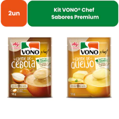 Kit Sopa VONO® Chef - Creme de Cebola 58g e Creme de Queijo 53g - Ideal para Massas, Risotos e Estrogonofes