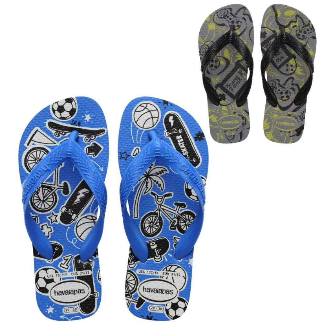 Chinelo Infantil Havaianas Kids Athletic FC Original Confortável Leve Durável
