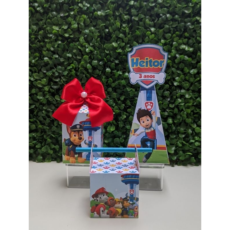 Kit festa personalizado Patrulha canina menino - caixinhas personalizadas-Lembrancinhas personalizadas