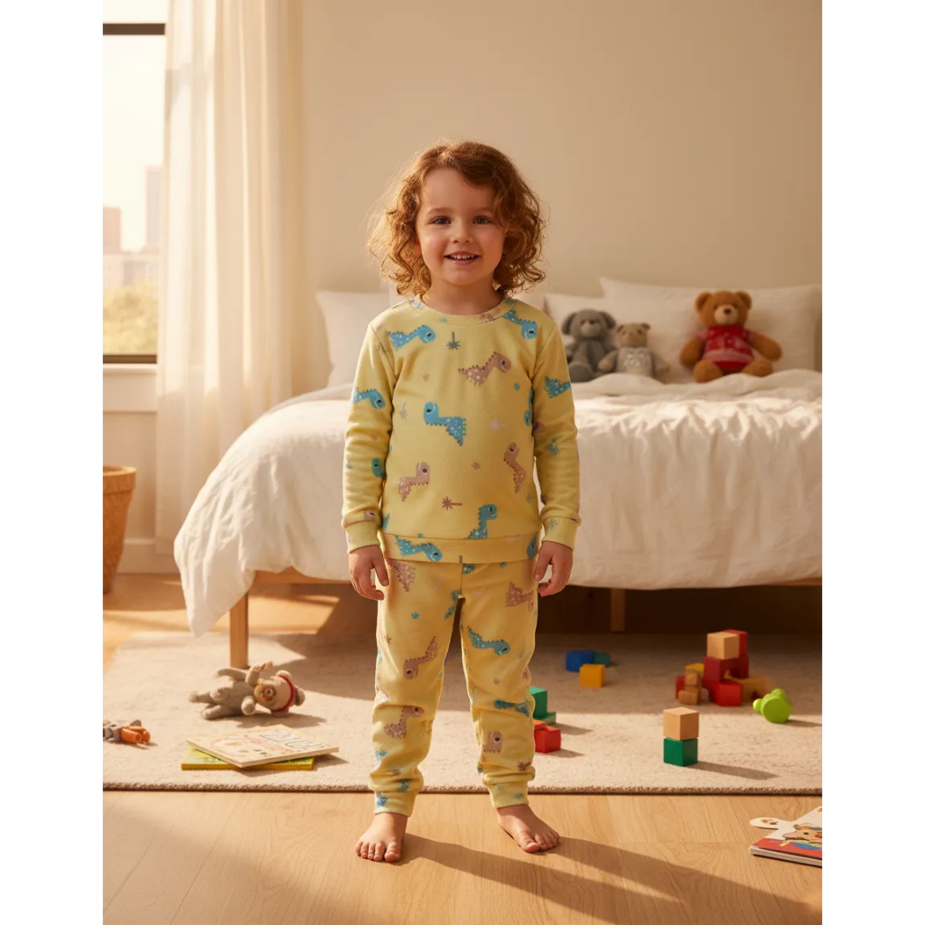 Conjunto Pijama Infantil Inverno Soft Roupa Quente Menino Menina Manga Longa 2 a 10