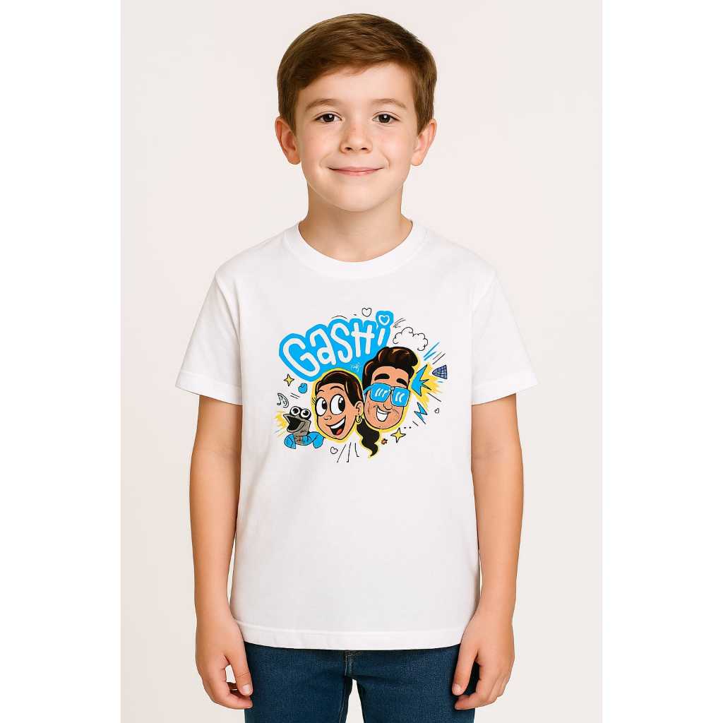 CAMISETA INFANTIL GABRIEL E SHIRLEY JUVENIL ADULTO 100% ALGODÃO UNISSEX AZUL YOUTUBER CAMISA GASHI em Oferta na Shopee