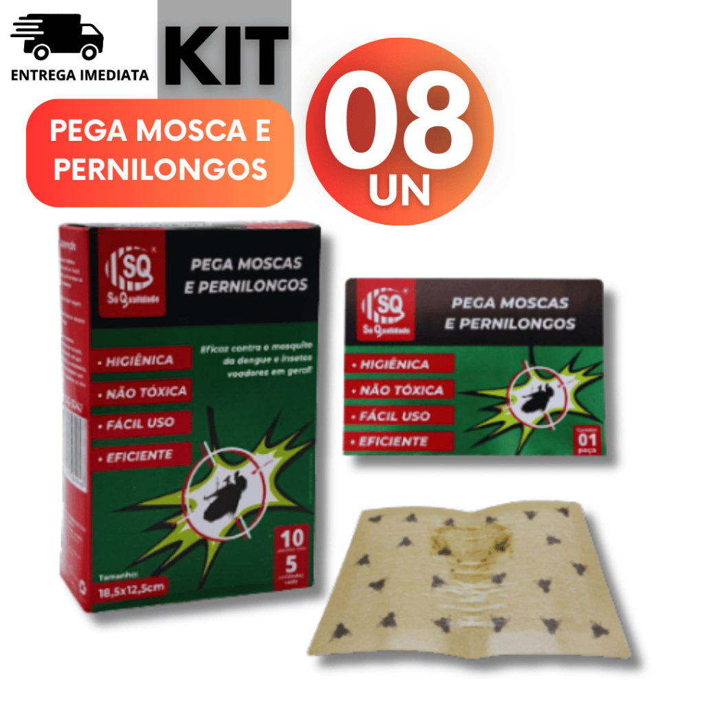 Kit 08 Unidades Pega Moscas E Pernilongos Insetos Material de alta Qualidade em Oferta na Shopee