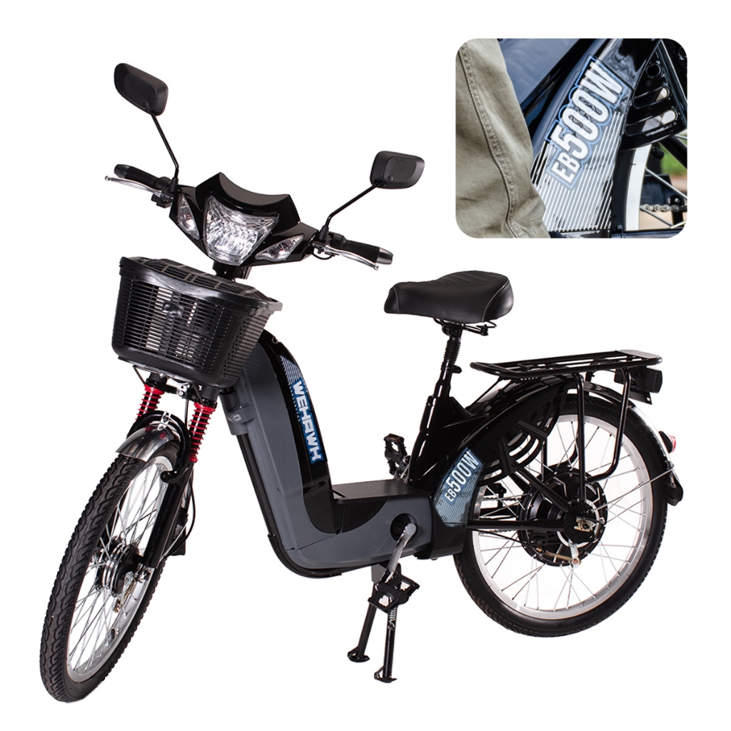 Bicicleta/Scooter Elétrica WeHawk WX-01 EB500W – Motor 500W Bateria 48V 12Ah Cores Variadas