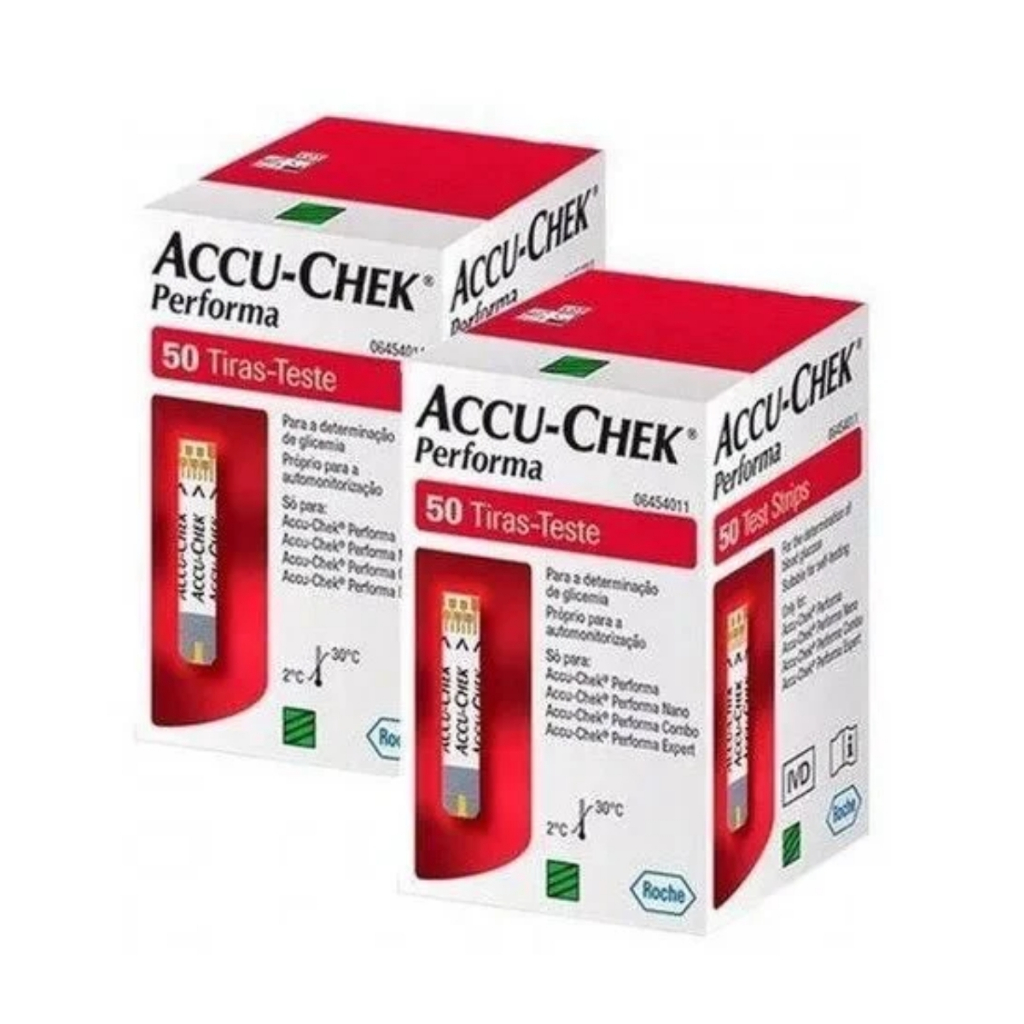 Kit 2x50 Accu-chek Performa (100 Tiras Reagentes) Promoção em Oferta na Shopee