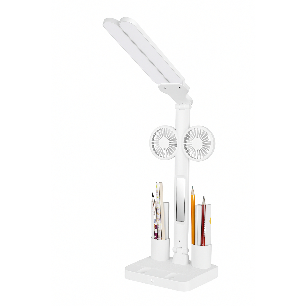 Luminária De Mesa Multifuncional Dobrável Com LED e Ventilador - BINGO