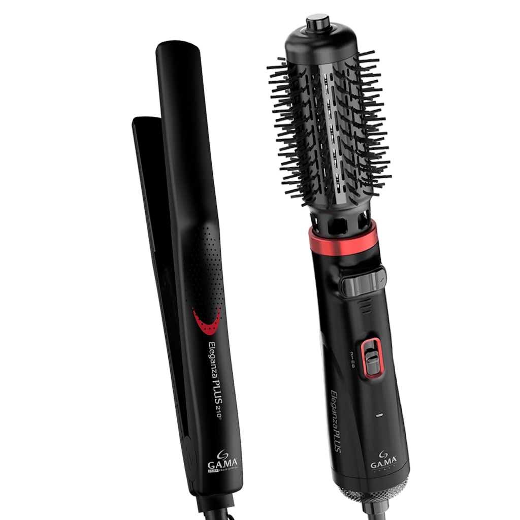 Escova De Cabelo Gama Italy Profissional Rotativa 1100w Secadora Alisadora Prancha Cerâmica 410f Plus Bivolt