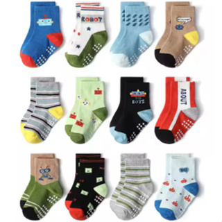 Kit 12 Pares de Meias Bebê Menino Com Antiderrapante em Oferta na Shopee