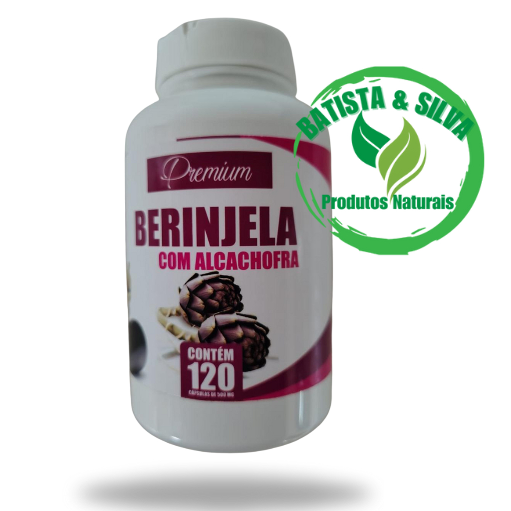 BERINJELA COM ALCACHOFRA 120 Capsulas de 500mg (Rica em VITAMINAS B1, B3 e B6)