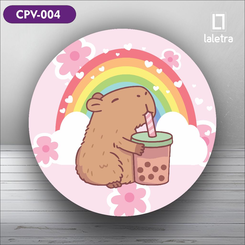 Capa Painel Redondo de Festa Veste Fácil Sublimados Tema Capivara Decoração Exclusiva.