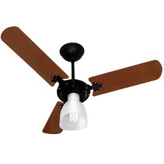 Ventilador De Teto VentiLow Luna Preto/Mogno 130W 127V em Oferta na Shopee