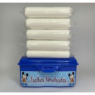 kit 500 Toalhas mais porta lencos, reutilizavel ,ideal  para adultos e bebes. em Oferta na Shopee