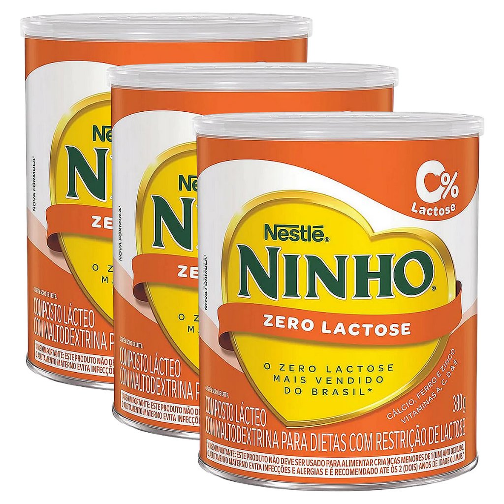Kit 3 und Composto Lácteo em Pó Ninho Zero Lactose 380G