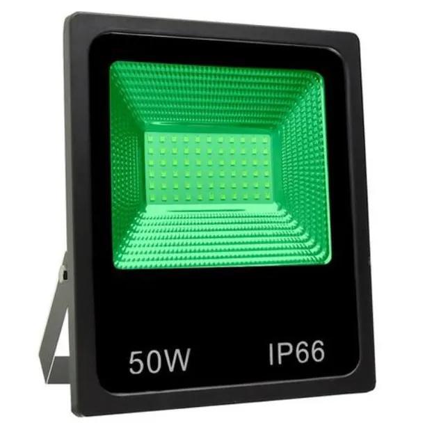 Refletor LED Holofote 50W Luz Verde Grande Bivolt IP66 Resistente a água Jardim Área Externa
