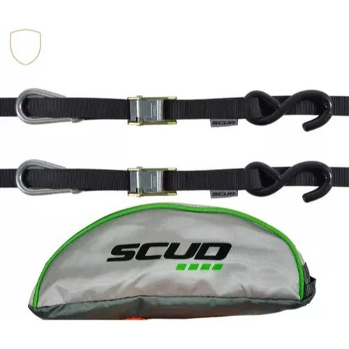 Par Esticador 25mm Com Presilha + Bolsa + Mosquetão Preto - SCUD