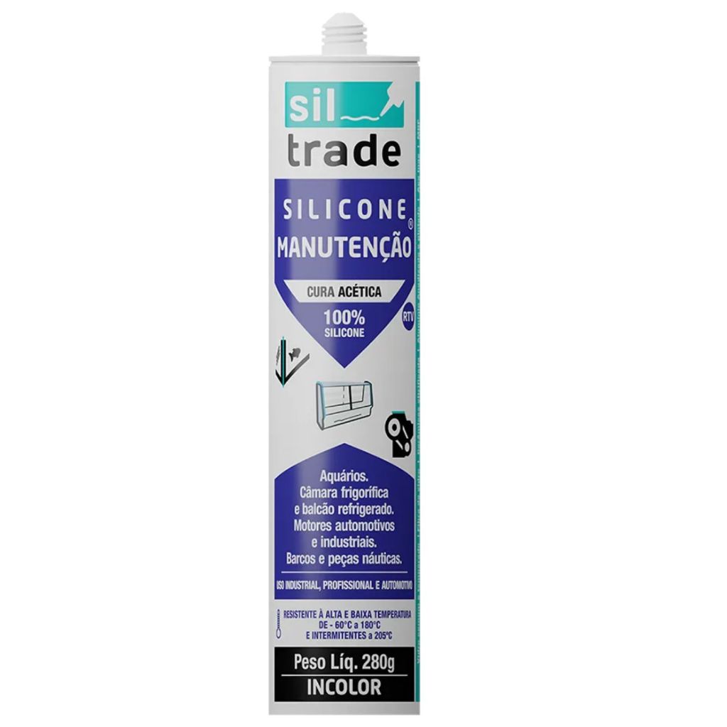 Silicone Siltrade 280g Para Aquários Sem Fungicida Incolor