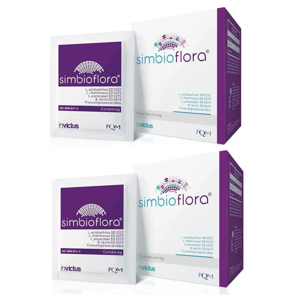 Kit com 2 Probiótico em Pó Simbioflora - 15 Envelopes de 6g - Envio Imediato