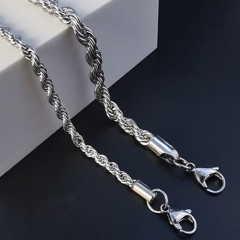 Corrente Masculina Fininha Aço Inox Prata Brilhante Não Enferruja Colar Cordão Trançado Baiano