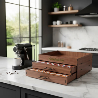 Bandeja Porta Cápsulas 3 Corações Cantinho Do Café Marrom em Oferta na Shopee