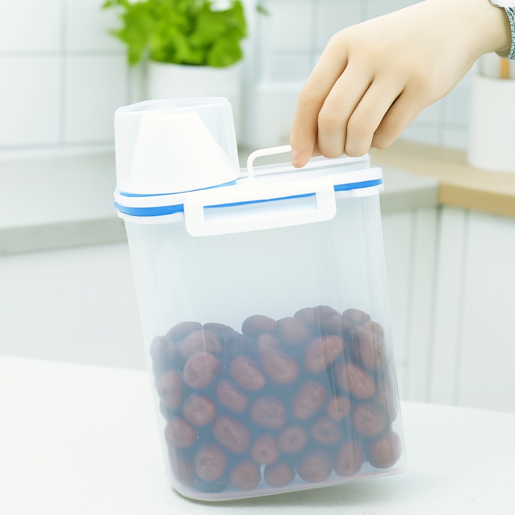 Pote Multiuso Com Tampa Vedada e Bico Dosador Capacidade de 2 Litros Para Líquidos e Cereais