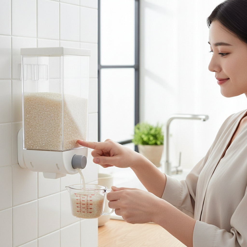 Dispenser Para Mantimentos Organizador Suspenso 1500ml Plástico Transparente